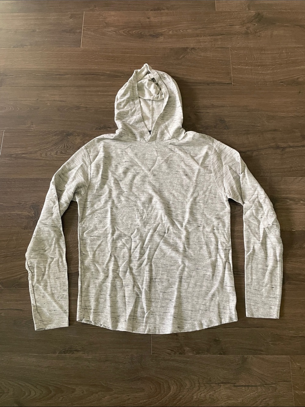 Men’s RDI Light Gray Long Sleeve Hooded Shirt, Size XL